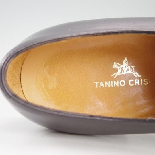 未使用★(伊)タニノクリスチー SIZE 6.5【貴重★ハンドソーンウェルテッド製法/九分仕立て】ストレートチップ/黒/TANINO CRISCI★f293