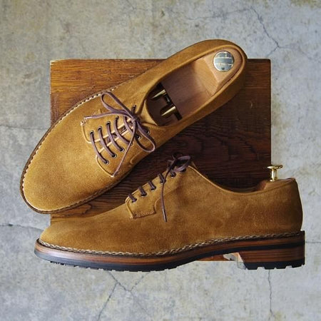 未使用★(伊)F.LLIジャコメッティ SIZE 43【定価￥115,500-★ノルヴェジェーゼ製法/FG217】プレーントゥ/スエード/Giacometti★f294