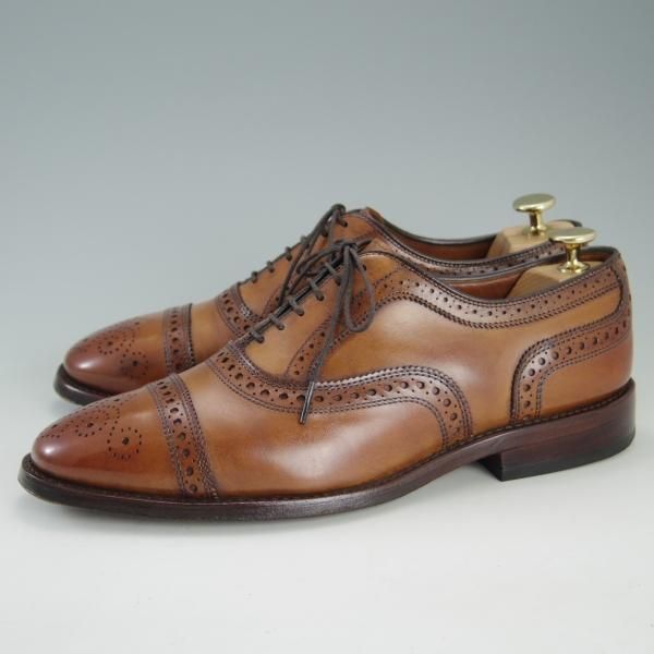 極上★(米)アレンエドモンズ 7.5E【定価￥75,900-★Strand/ストランド】セミブローグ/カーフ/茶/メンズ/ALLEN EDMONDS★f297