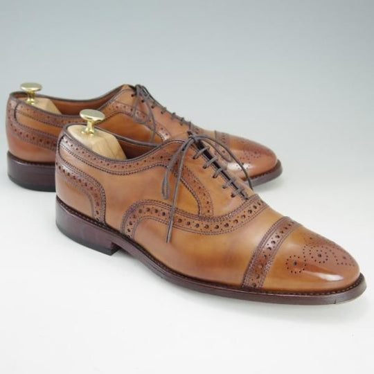 極上★(米)アレンエドモンズ 7.5E【定価￥75,900-★Strand/ストランド】セミブローグ/カーフ/茶/メンズ/ALLEN EDMONDS★f297