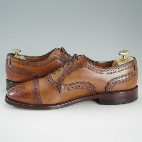 極上★(米)アレンエドモンズ 7.5E【定価￥75,900-★Strand/ストランド】セミブローグ/カーフ/茶/メンズ/ALLEN EDMONDS★f297