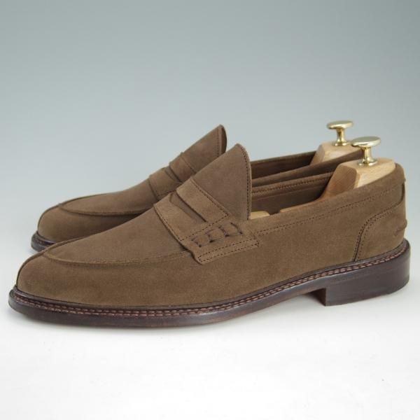 極美品★トリッカーズ SIZE 8.5【定価￥81,000-★M7956/ADAM/アンライニング】コインローファー/ビーフロール/スエード/Tricker's★f300