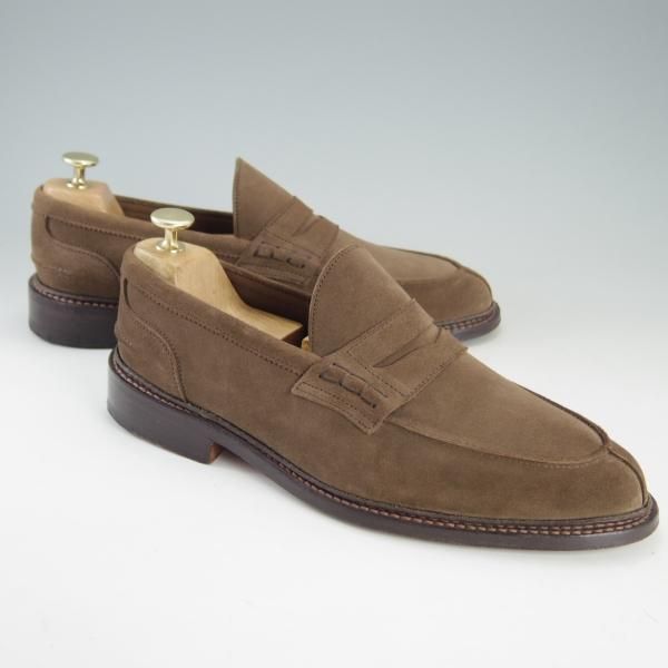 極美品★トリッカーズ SIZE 8.5【定価￥81,000-★M7956/ADAM/アンライニング】コインローファー/ビーフロール/スエード/Tricker's★f300