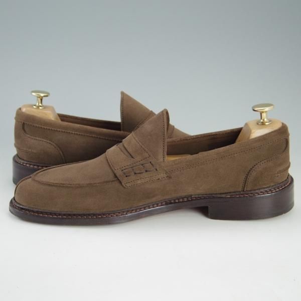 極美品★トリッカーズ SIZE 8.5【定価￥81,000-★M7956/ADAM/アンライニング】コインローファー/ビーフロール/スエード/Tricker's★f300