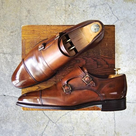 極上★(英)チーニー 8F【定価￥108,900-★インペリアルコレクション/HOLYROOD】208ラスト/ダブルモンク/カーフ/茶/メンズ/CHEANEY★f302