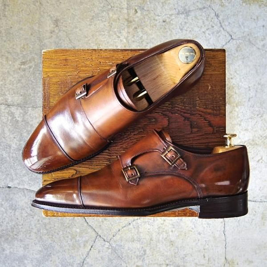 極上★(英)チーニー 8F【定価￥108,900-★インペリアルコレクション/HOLYROOD】208ラスト/ダブルモンク/カーフ/茶/メンズ/CHEANEY★f302