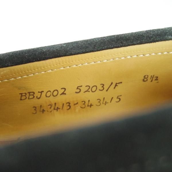 ★(英)チーニー 8.5F【貴重★ブルックスブラザーズ別注/Brooks Brothers】5203ラスト/コインローファー/スエード/黒/メンズ/CHEANEY★f304