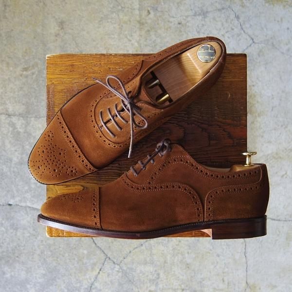 新品★(英)アルフレッド・サージェント 8E【貴重★(米)Jプレス別注/J.PRESS】87ラスト/セミブローグ/スエード/茶/Alfred Sargent★f307