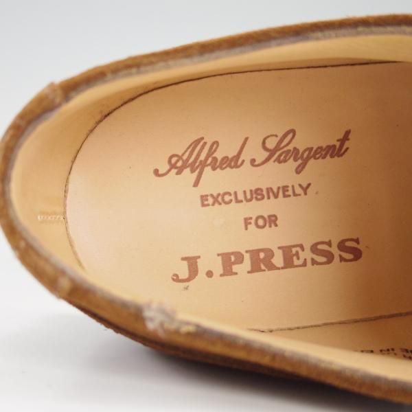 新品★(英)アルフレッド・サージェント 8E【貴重★(米)Jプレス別注/J.PRESS】87ラスト/セミブローグ/スエード/茶/Alfred Sargent★f307