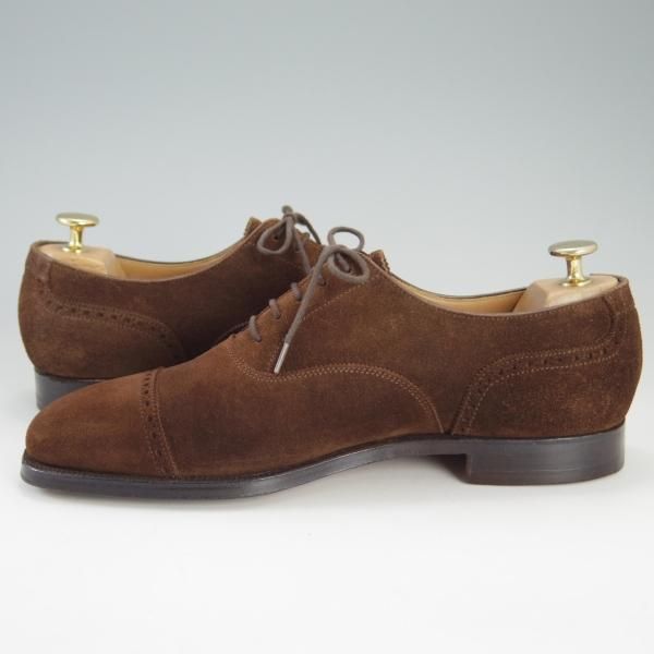 極美品★クロケット&ジョーンズ 6.5E【★パンチドキャップトゥ/FAIRFORD】スエード/茶/メンズ/Crockett&Jones★f308