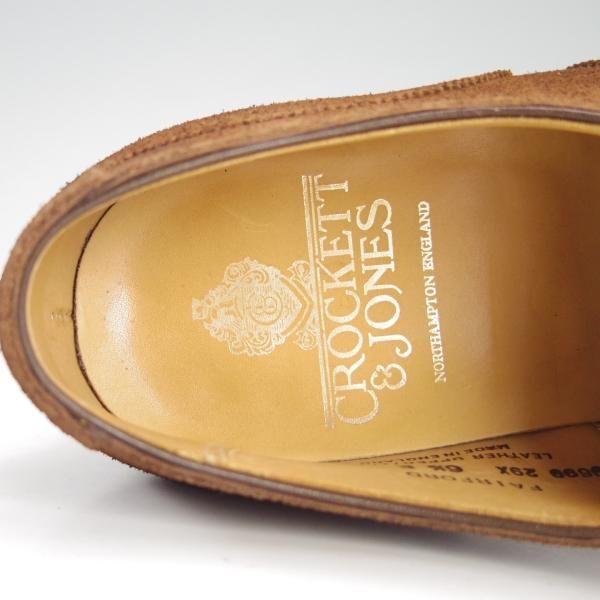 極美品★クロケット&ジョーンズ 6.5E【★パンチドキャップトゥ/FAIRFORD】スエード/茶/メンズ/Crockett&Jones★f308