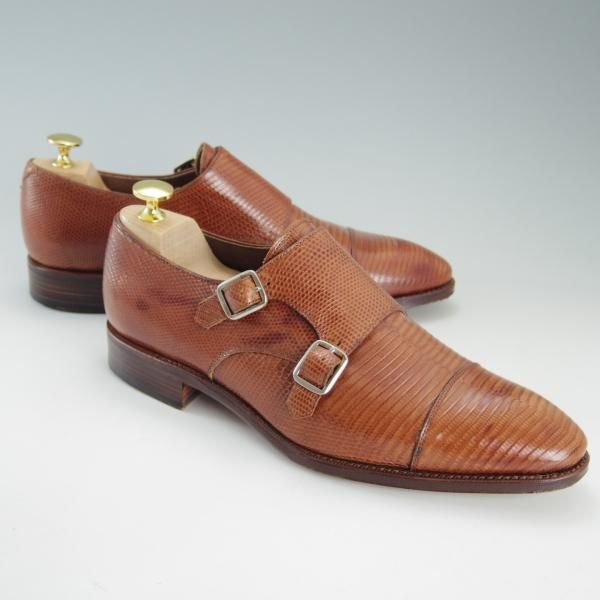 極上★(スペイン製)CARMINA/カルミナ SIZE 7【高額★リザード革仕様/トレーディングポスト別注】10003/ダブルモンク/Trading Post★f310