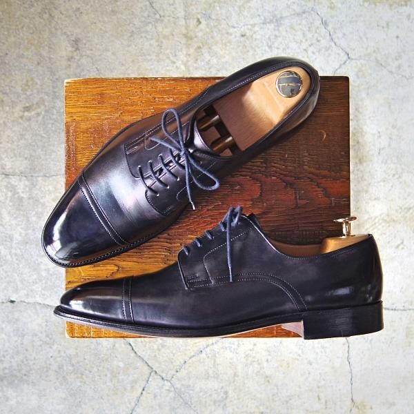 極美品★ジョンロブ UK6.5〜7程度【貴重★エルメス別注/HERMES】JUD/H103/ストレートチップ/ミュージアムカーフ/黒/JOHN LOBB★f311