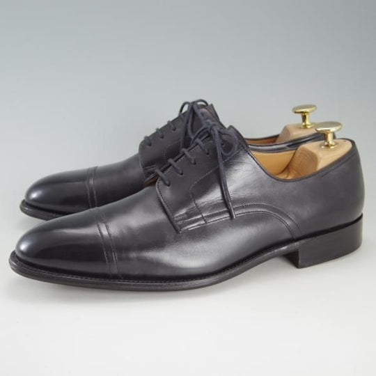 極美品★ジョンロブ UK6.5〜7程度【貴重★エルメス別注/HERMES】JUD/H103/ストレートチップ/ミュージアムカーフ/黒/JOHN LOBB★f311