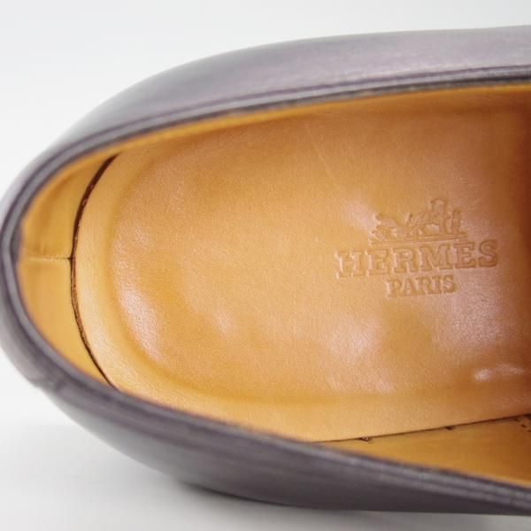 極美品★ジョンロブ UK6.5〜7程度【貴重★エルメス別注/HERMES】JUD/H103/ストレートチップ/ミュージアムカーフ/黒/JOHN LOBB★f311