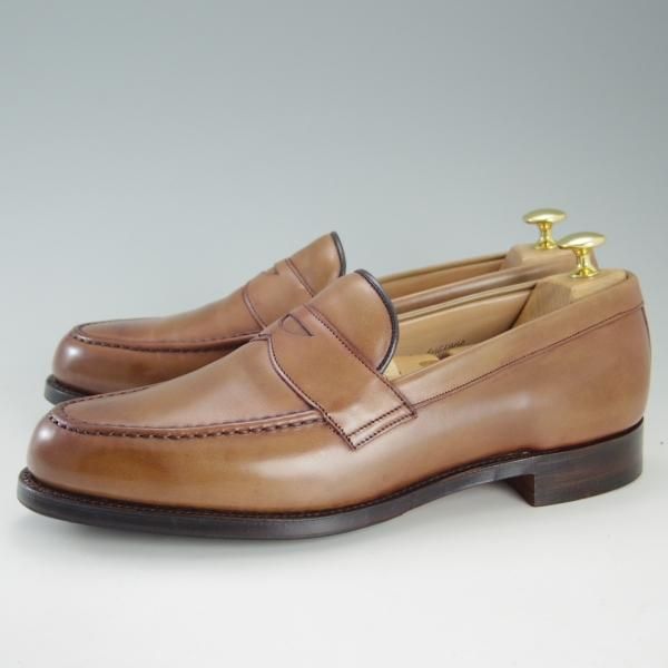 ほぼ試着程度★(英)チーニー 9F【定価￥74,800-★HUDSON/ハドソン/コインローファー】5203ラスト/カーフ/CONKER/薄茶/CHEANEY★f317