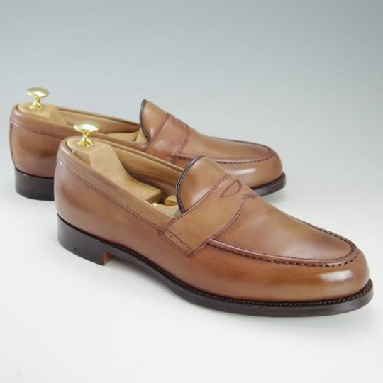 ほぼ試着程度★(英)チーニー 9F【定価￥74,800-★HUDSON/ハドソン/コインローファー】5203ラスト/カーフ/CONKER/薄茶/CHEANEY★f317