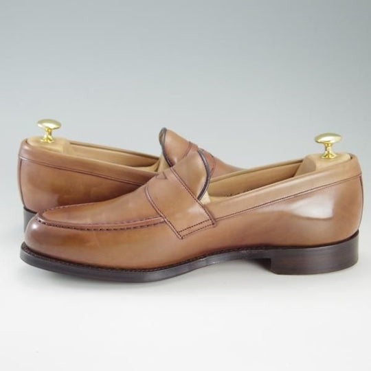 ほぼ試着程度★(英)チーニー 9F【定価￥74,800-★HUDSON/ハドソン/コインローファー】5203ラスト/カーフ/CONKER/薄茶/CHEANEY★f317