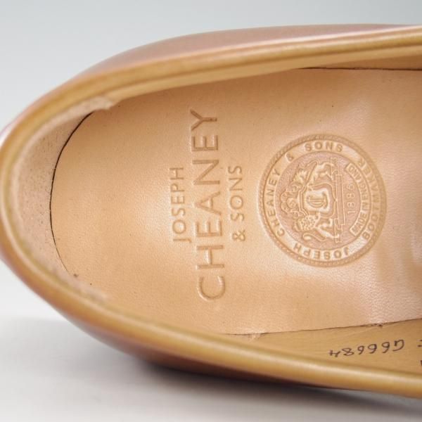 ほぼ試着程度★(英)チーニー 9F【定価￥74,800-★HUDSON/ハドソン/コインローファー】5203ラスト/カーフ/CONKER/薄茶/CHEANEY★f317