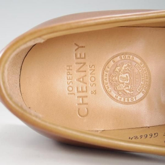 ほぼ試着程度★(英)チーニー 9F【定価￥74,800-★HUDSON/ハドソン/コインローファー】5203ラスト/カーフ/CONKER/薄茶/CHEANEY★f317