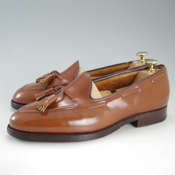 極上★チャーチ 75F/UK7.5【旧チャーチ★ブックバインダーカーフ/KEATS】3都市ロゴ/93ラスト/タッセルローファー/茶/Church's★f319