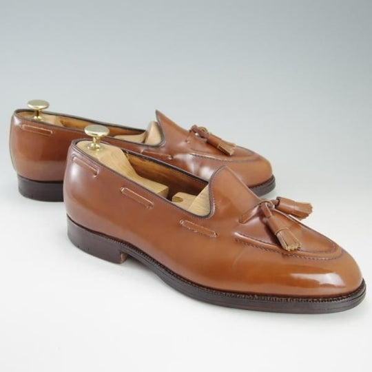 極上★チャーチ 75F/UK7.5【旧チャーチ★ブックバインダーカーフ/KEATS】3都市ロゴ/93ラスト/タッセルローファー/茶/Church's★f319