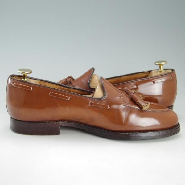 極上★チャーチ 75F/UK7.5【旧チャーチ★ブックバインダーカーフ/KEATS】3都市ロゴ/93ラスト/タッセルローファー/茶/Church's★f319