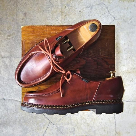 美品★パラブーツ SIZE 40.5【定価￥71,500-★ミカエル/MICHAEL】チロリアンシューズ/リスレザー/MARRON/マロン/メンズ/Paraboot★f321