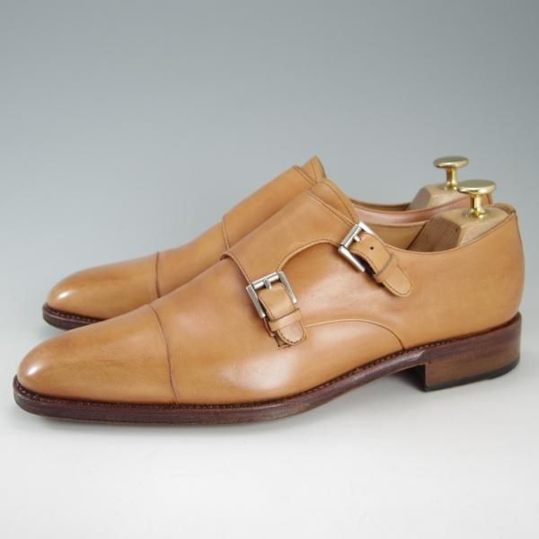 極上★(スペイン製)YANKO/ヤンコ SIZE 7【グッドイヤーウェルテッド製法★ダブルモンク/14453】カーフ/薄茶/メンズ★f323