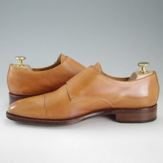 極上★(スペイン製)YANKO/ヤンコ SIZE 7【グッドイヤーウェルテッド製法★ダブルモンク/14453】カーフ/薄茶/メンズ★f323