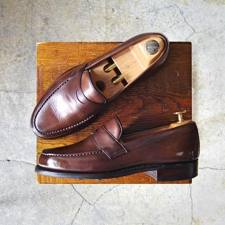 美品★(英)チーニー 5.5F【定価￥74,800-★ダイナイトソール仕様/HUDSON R】5203ラスト/コインローファー/カーフ/濃茶/CHEANEY★f324