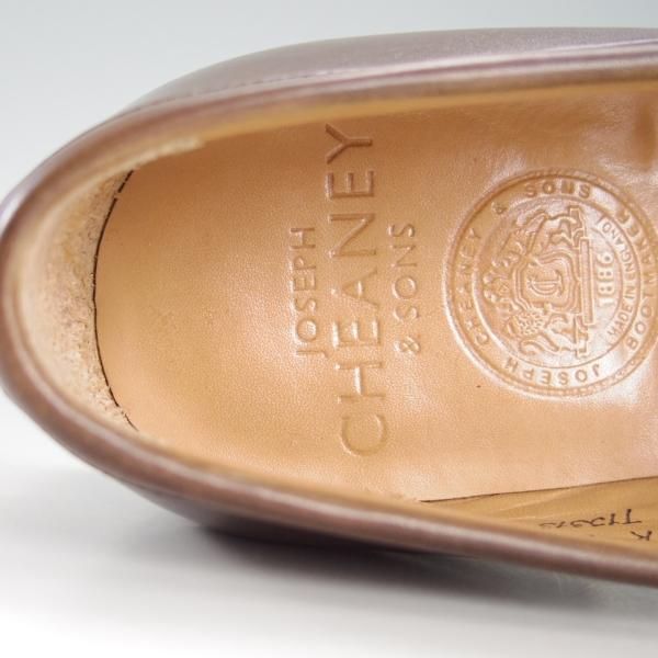 美品★(英)チーニー 5.5F【定価￥74,800-★ダイナイトソール仕様/HUDSON R】5203ラスト/コインローファー/カーフ/濃茶/CHEANEY★f324