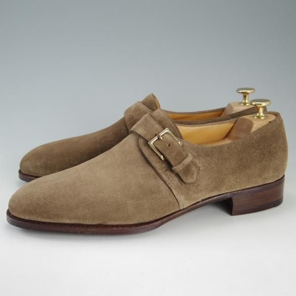 ★ジョンロブ 8.5E【貴重★MATTA/8695ラスト】マッタ/モンクストラップ/スエード/薄茶/メンズ/JOHN LOBB★f326