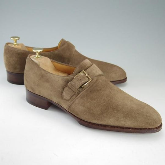 ★ジョンロブ 8.5E【貴重★MATTA/8695ラスト】マッタ/モンクストラップ/スエード/薄茶/メンズ/JOHN LOBB★f326