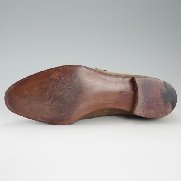 ★ジョンロブ 8.5E【貴重★MATTA/8695ラスト】マッタ/モンクストラップ/スエード/薄茶/メンズ/JOHN LOBB★f326