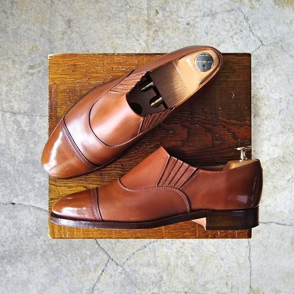 極上★クロケット&ジョーンズ 5.5E【貴重90's★ポールスミス別注/Paul Smith】サイドエラスティック/カーフ/茶/Crockett&Jones★f330