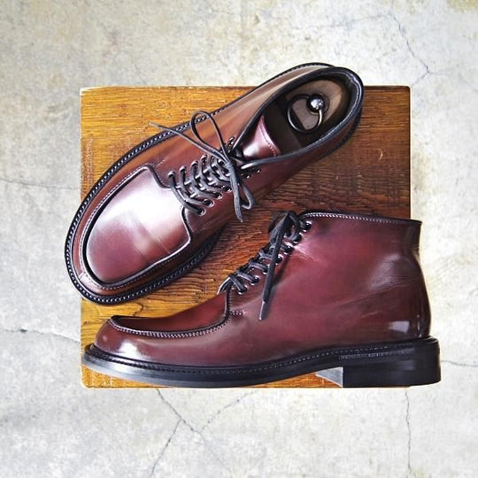 極美品★(伊)シルバノマッツァ SIZE 38【コードバン仕様★ブラックラピド製法/ブーツ】KM5016/赤茶/Silvano Mazza★f337