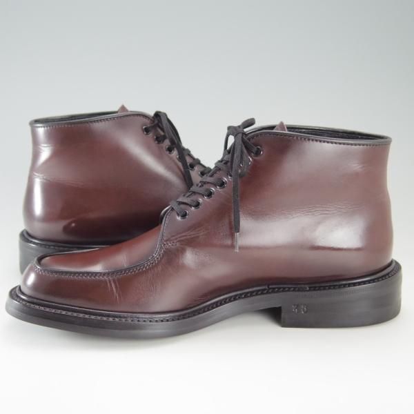 極美品★(伊)シルバノマッツァ SIZE 38【コードバン仕様★ブラックラピド製法/ブーツ】KM5016/赤茶/Silvano Mazza★f337