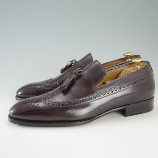 ほぼ未使用★(伊)エンツォ・ボナフェ UK7.5〜8のワイズB〜Cの方向け【定価￥115,500-★ハンドソーンウェルテッド製法/九分仕立て】タッセルローファー/Enzo Bonafe★f339