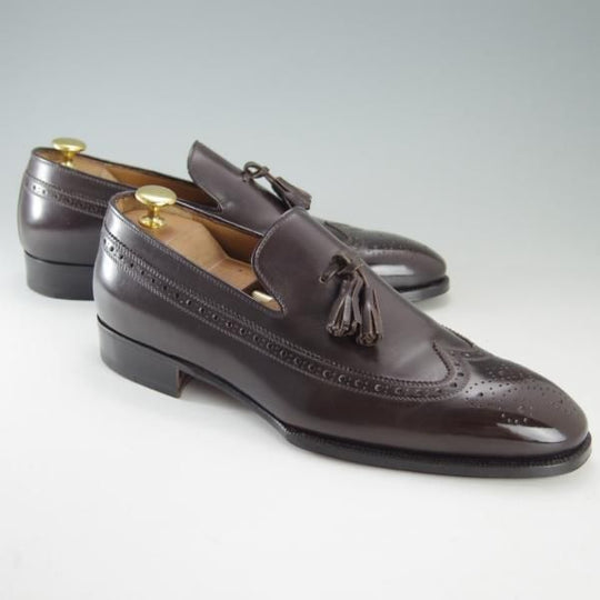 ほぼ未使用★(伊)エンツォ・ボナフェ UK7.5〜8のワイズB〜Cの方向け【定価￥115,500-★ハンドソーンウェルテッド製法/九分仕立て】タッセルローファー/Enzo Bonafe★f339