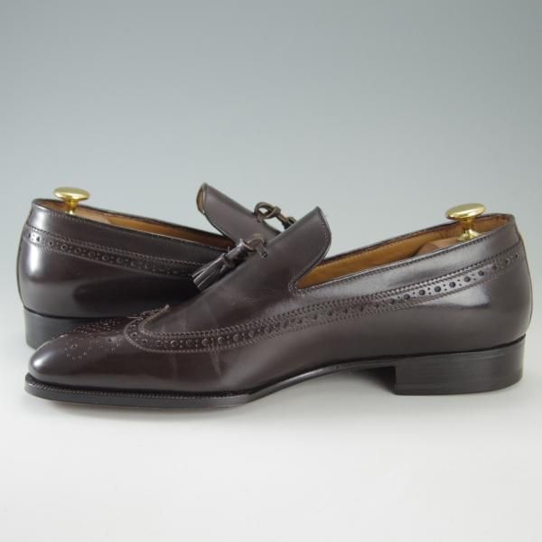 ほぼ未使用★(伊)エンツォ・ボナフェ UK7.5〜8のワイズB〜Cの方向け【定価￥115,500-★ハンドソーンウェルテッド製法/九分仕立て】タッセルローファー/Enzo Bonafe★f339