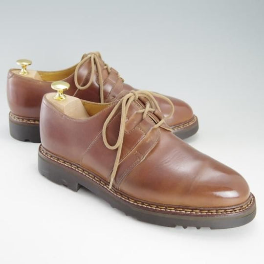 ★ジョンロブ UK7程度【貴重★PARISロゴ時代の製品/コテージライン】URANUS/プレーントゥ/カーフ/茶/メンズ/旧ロゴ/JOHN LOBB★f341