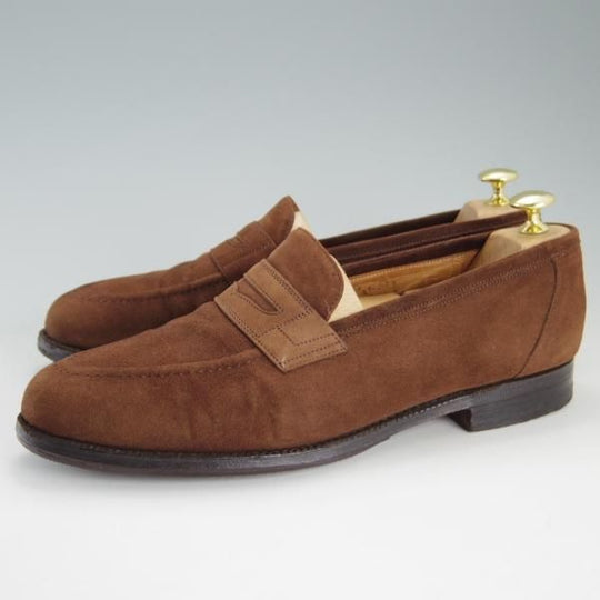 極上★チャーチ 90F/UK9【貴重★アンテロープ革/REAL CAPE BUCK】93ラスト/コインローファー/茶/メンズ/Church's★f342