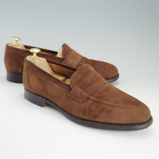 極上★チャーチ 90F/UK9【貴重★アンテロープ革/REAL CAPE BUCK】93ラスト/コインローファー/茶/メンズ/Church's★f342