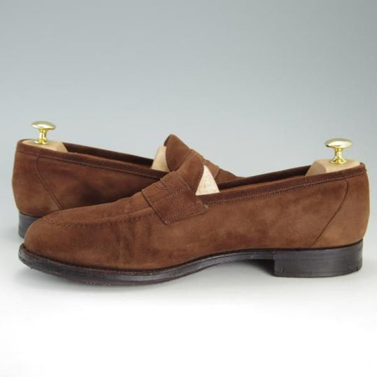 極上★チャーチ 90F/UK9【貴重★アンテロープ革/REAL CAPE BUCK】93ラスト/コインローファー/茶/メンズ/Church's★f342