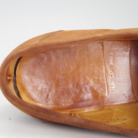 極上★チャーチ 90F/UK9【貴重★アンテロープ革/REAL CAPE BUCK】93ラスト/コインローファー/茶/メンズ/Church's★f342