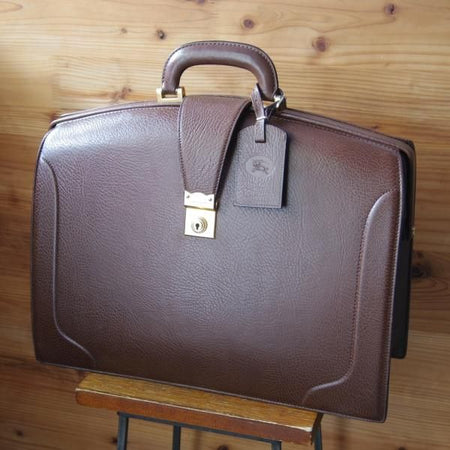 極上★(英)バーバリー/Burberry【貴重★レザー/ダレスバッグ】メンズ/ビジネス/バッグ/ブリーフケース/濃茶/革/鞄★N5631