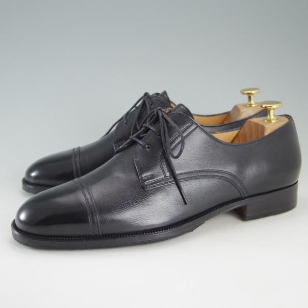 極上★(伊)タニノクリスチー SIZE 8【定価10万円以上★ストレートチップ/131906】シボ革/黒/メンズ/TANINO CRISCI★f350