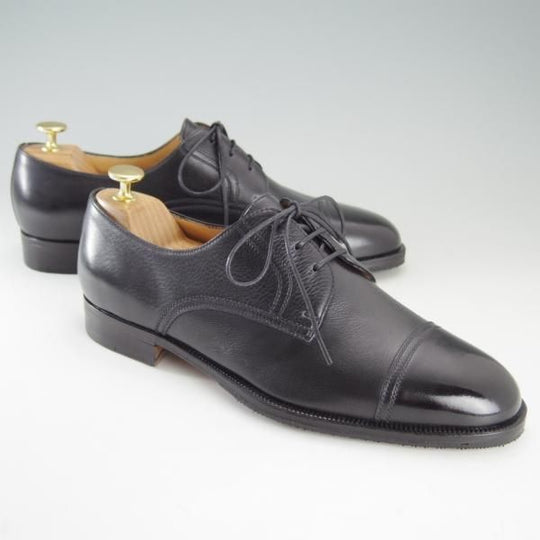 極上★(伊)タニノクリスチー SIZE 8【定価10万円以上★ストレートチップ/131906】シボ革/黒/メンズ/TANINO CRISCI★f350