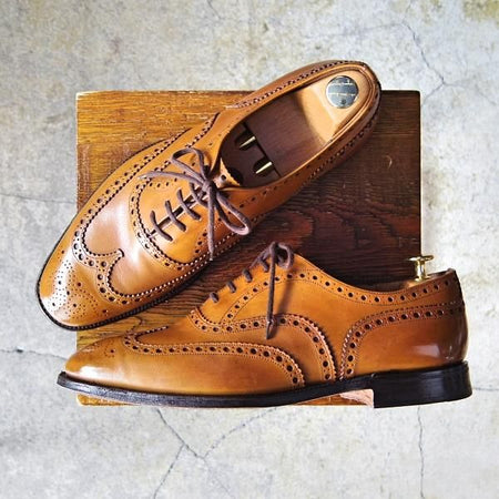 ★チャーチ 90F/UK9【貴重★73ラスト仕様のバーウッド/BRISBANE】ブリスベン/フルブローグ/カーフ/茶/メンズ/Church's★f351